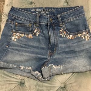 American Eagle size 8 High Waisted shorts w/ Bling